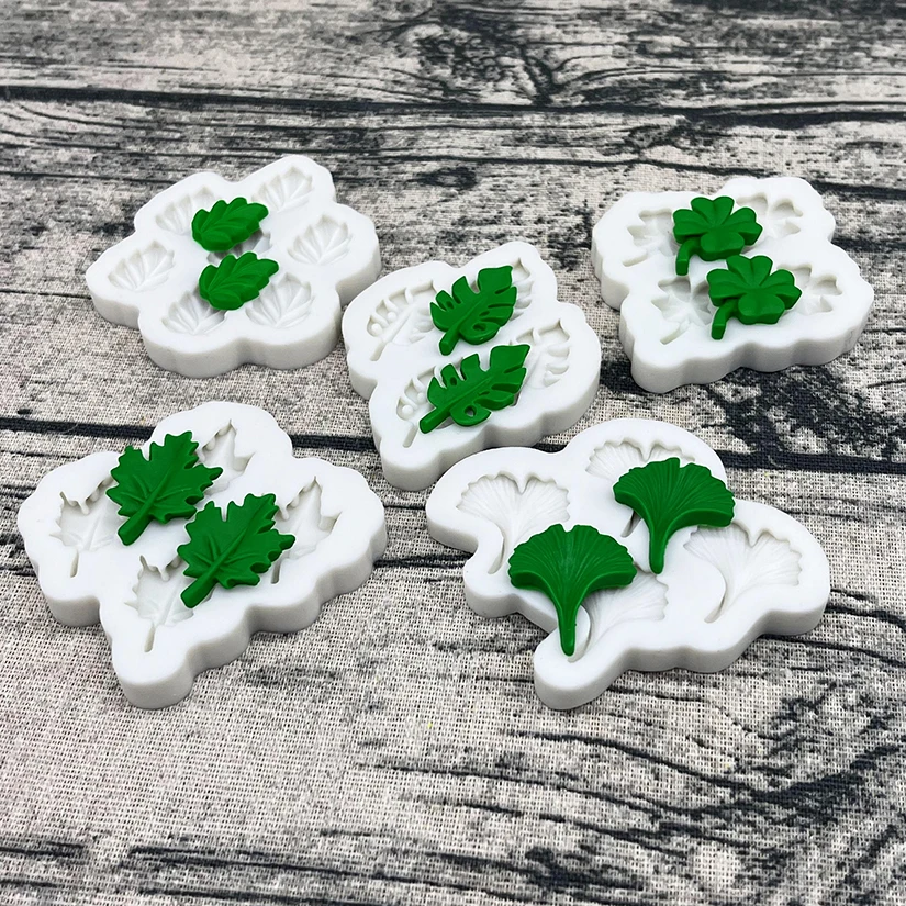 Palm Ginkgo Ahorn Monstera Deliciosa Blätter Silikon Sugarcraft Form Harz Werkzeuge Cupcake Fondant Kuchen Dekorieren Werkzeuge – Detail 10