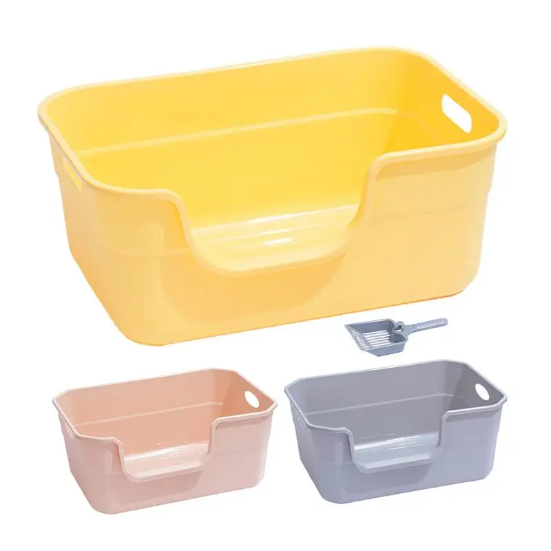 

Контейнер для наполнителя домашних животных, открытый Туалет для кошек, полузакрытый бокс с песком, брызгозащищенный лоток для наполнителя, комнатные принадлежности для домашних животных