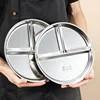 Stainless Steel Divided Dinner Tray Snack Food Serving Tray Home Kitchen Supplies Kids Adult Lunch Container For School Canteen 4