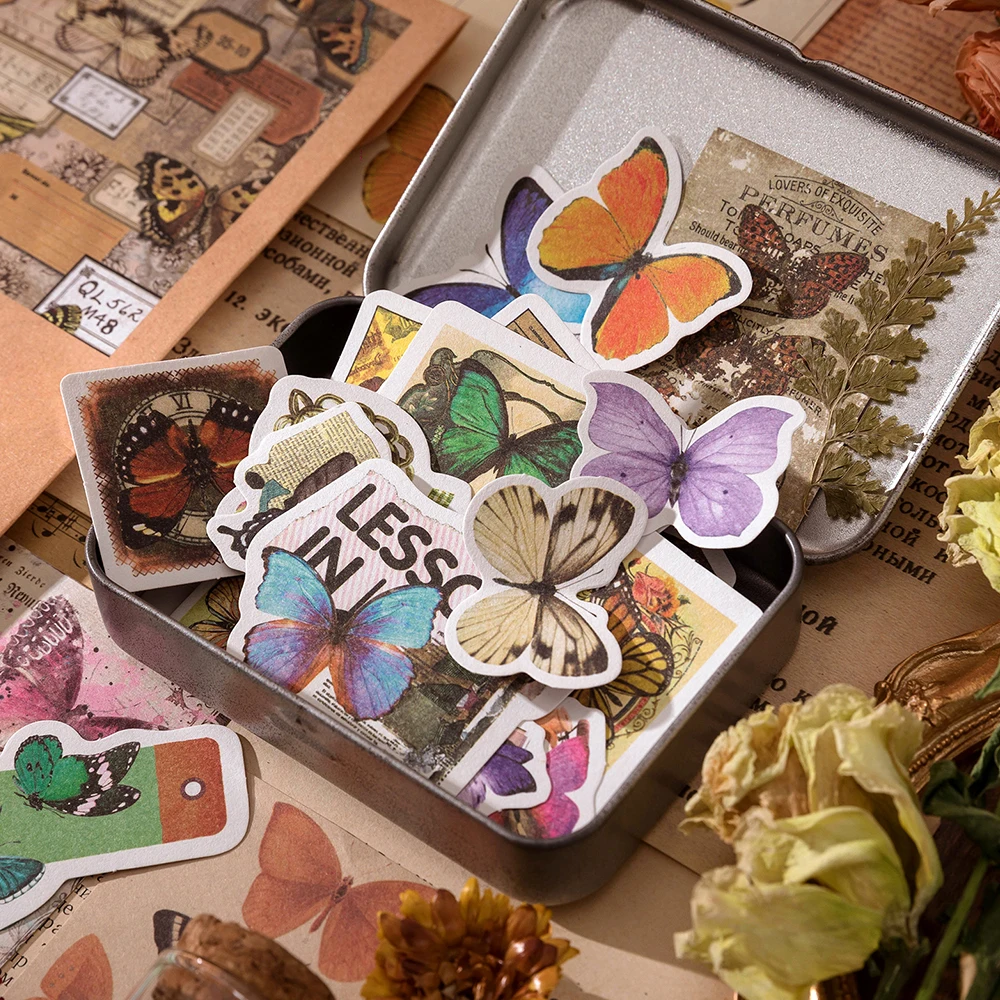 Vintage Scrapbooking Stickers 100pcs Material Paper Combo Kit DIY Collage Junk Journal Decor Diary Materials Aesthetics Stickers stickers scrapbooking supplies scrapbooking paper