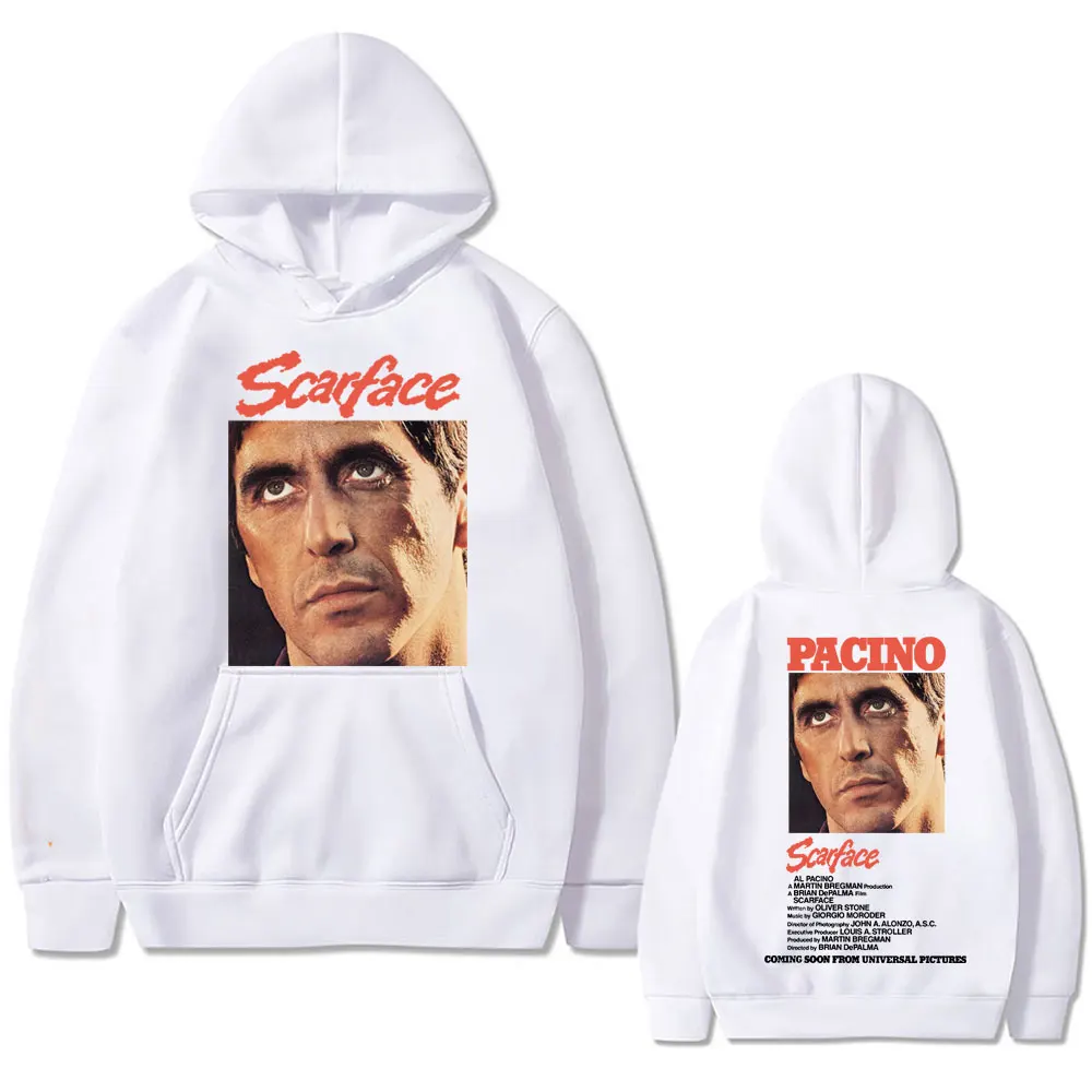 Vintage Movie Scarface Al Pacino As Tony Montana Graphic Hoodie Men Casual Fleece Sweatshirt Male Hip Hop Rock Oversized Hoodies