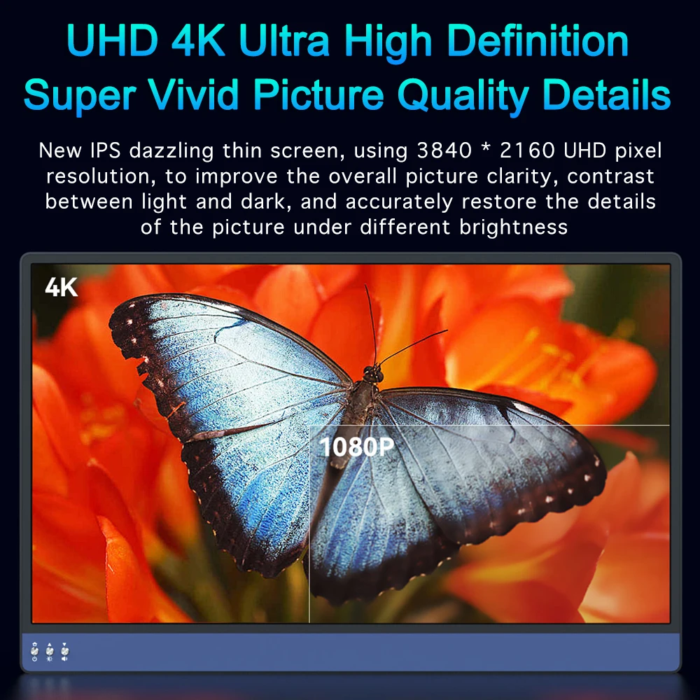 Bimawen 4k QLED ޴ , 13.3 ġ HDMI ǻ ÷, HDR ̹ , Ʈ PC  º Xbox LCD Ϳ
