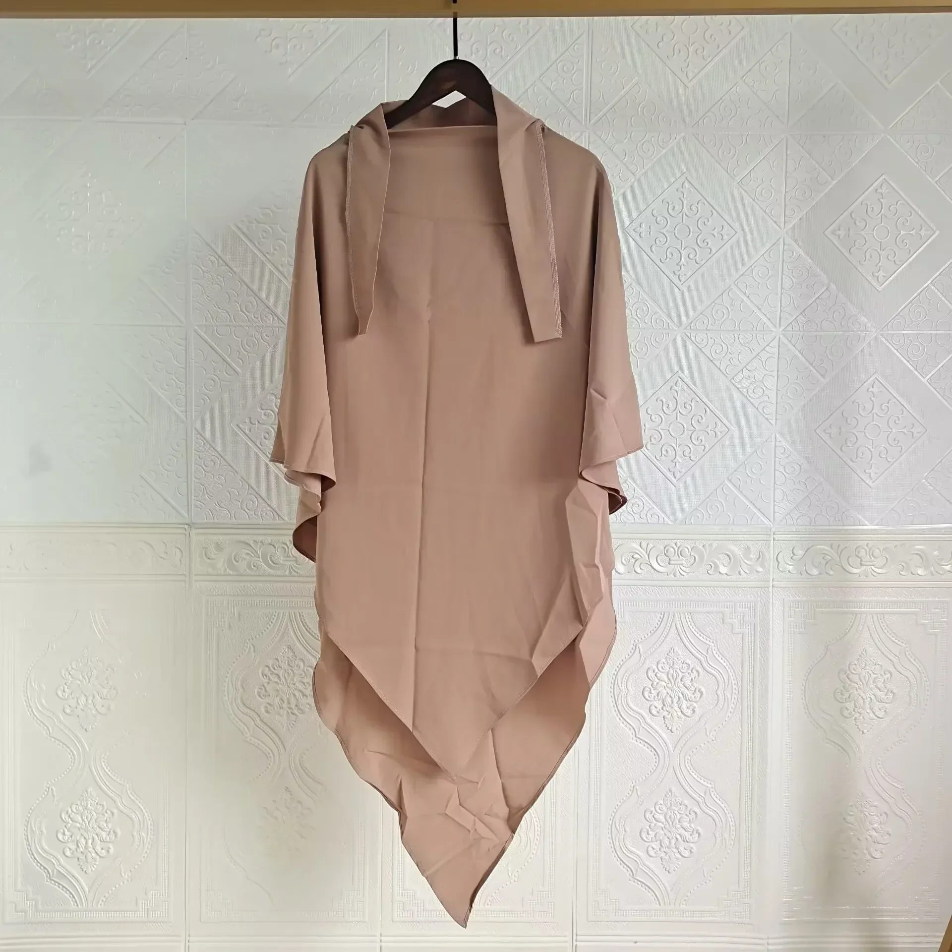 Khimar Two Layer Jazz Crepe Double Layers High Quality Muslim Modest Fashion Prayer Long Hijab Wholesale Islamic Clothing