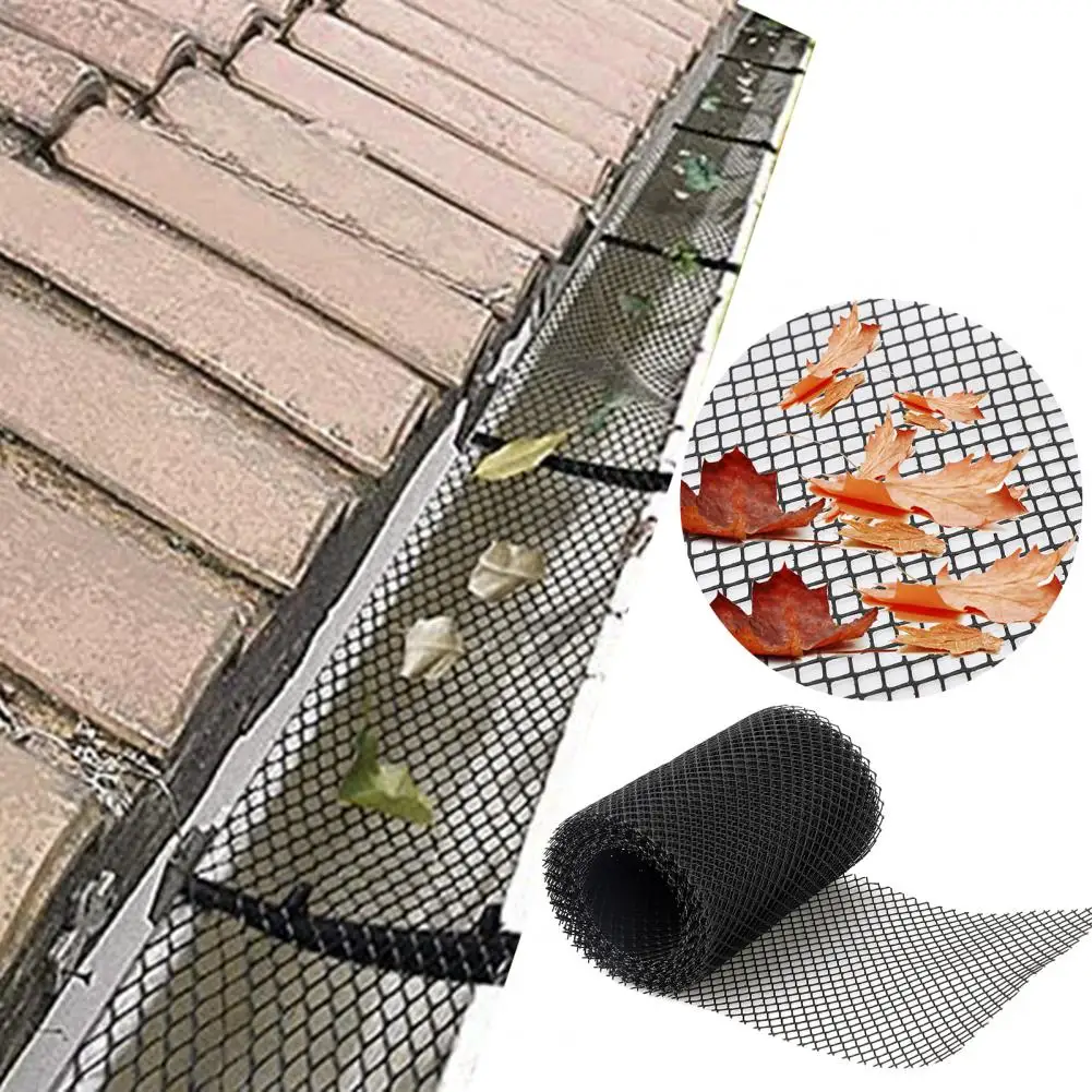 6/8M Gutter Guard Multifunctional Protective Net Cover For Drainage Anti Clogging Mesh Cover With Stakes Stops Leaves