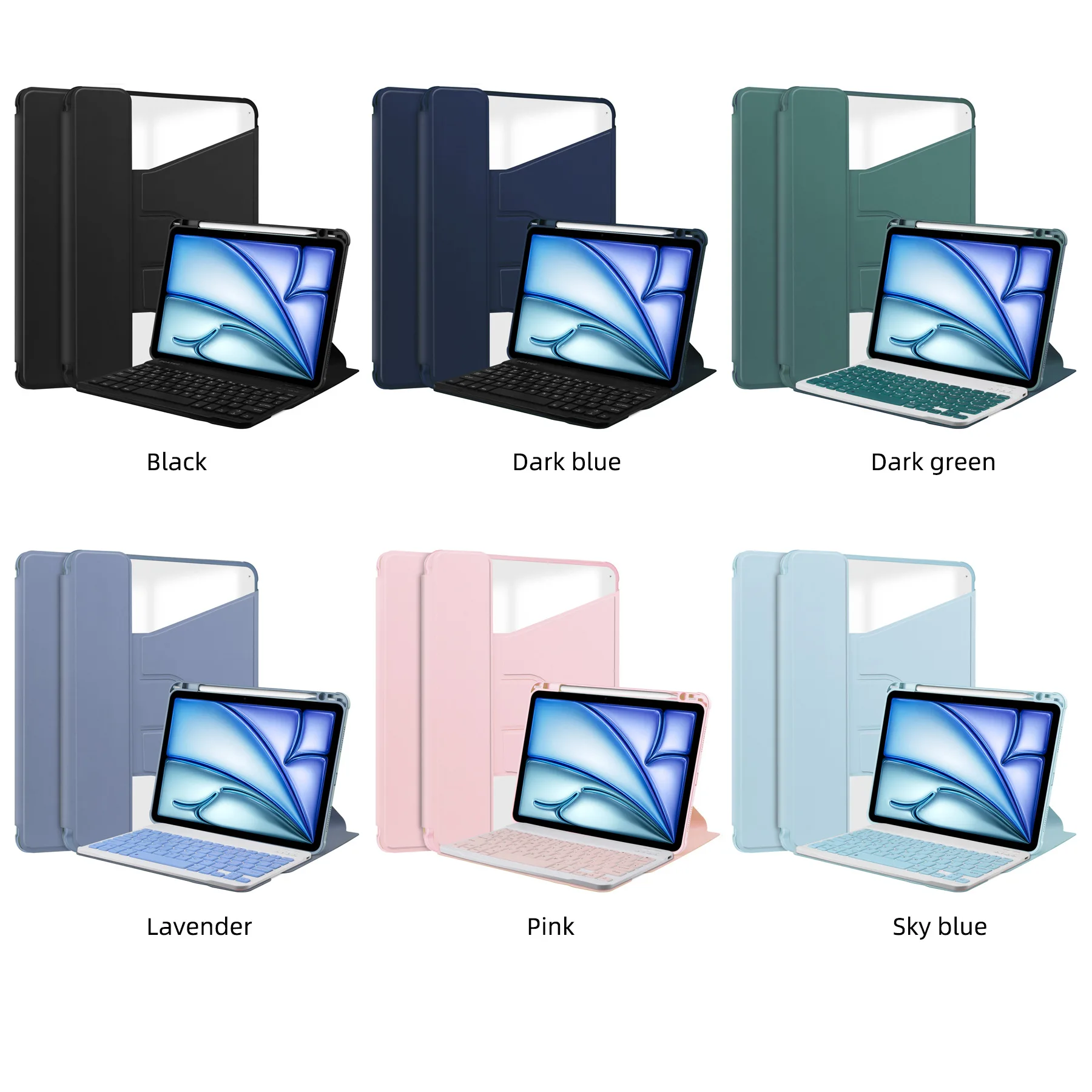 Drehbare Acrylhülle mit Stifthalter für iPad Air 11 (M2/M3) Tablet – Detail 2