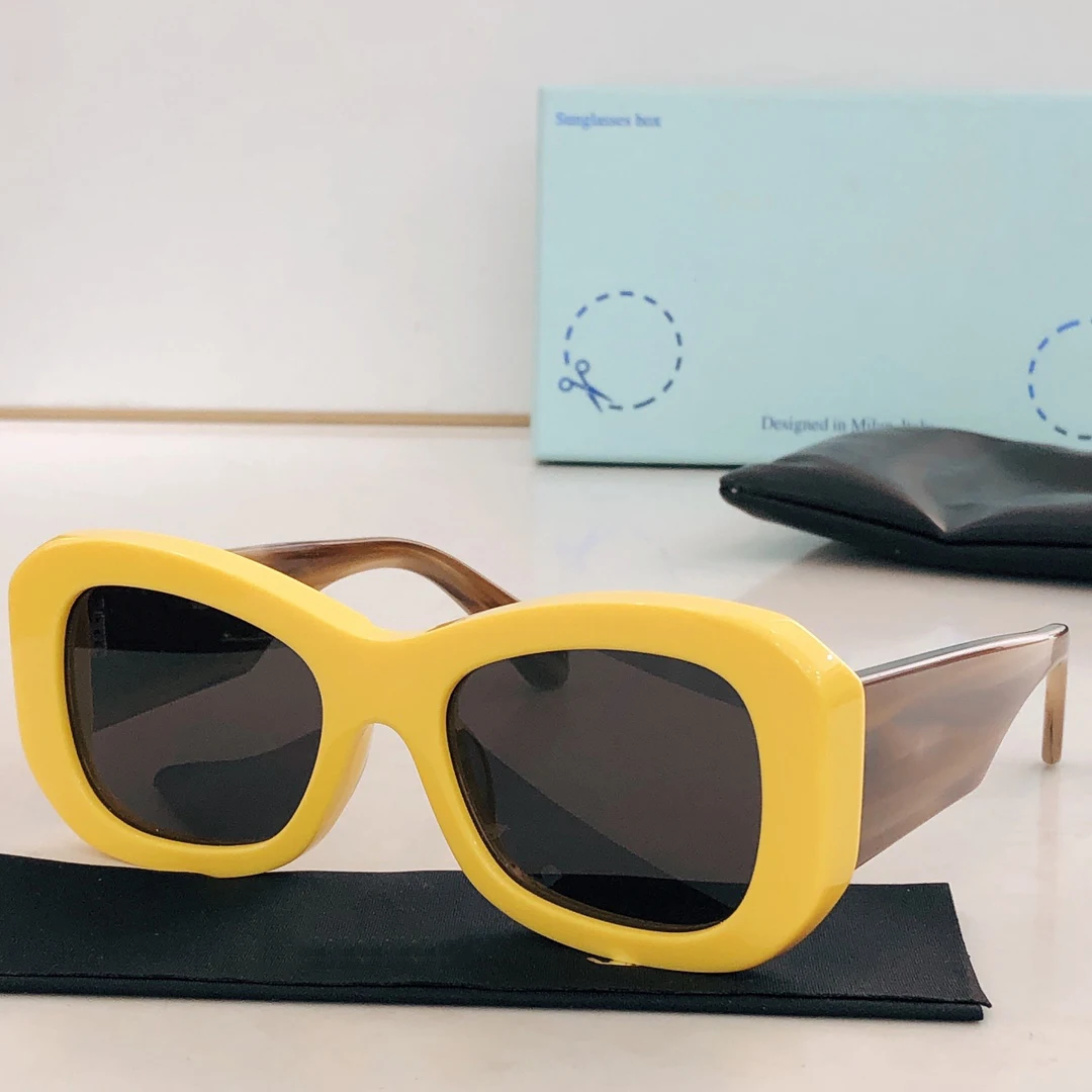 

Top High Quality OFF OERI040 Sunglasses for Men Titanium Style Fashion Design Sunglasses for Womens with box