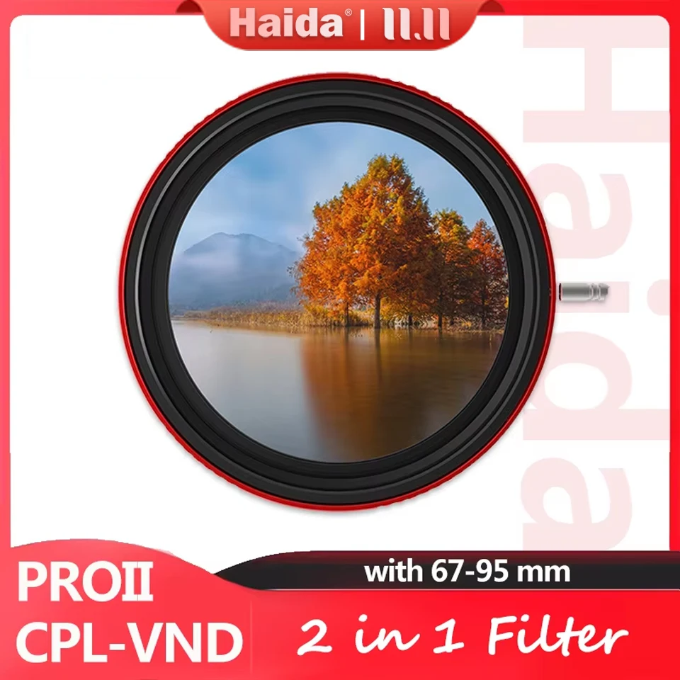 Haida PROII CPL-VND 2 in 1 Filter with 3-7 Stops ND8 ND128 for Camera Lens Filmmakers Vloggers Photography 67 72 77 82 95mm camera lens filter photography filter variable nd filter