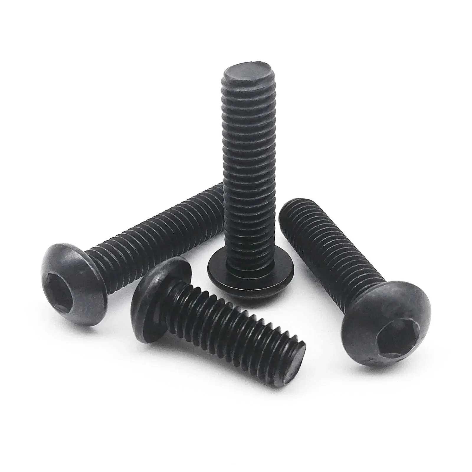 Hexagon Socket Head Bolt M1.6 M2 M2.5 M3 M4 M5 M6M8 Hexagon Hex Socket Head Button Allen Bolt Screw 304 A2 Stainless Steel Black Grade 10.9 Steel ISO7380