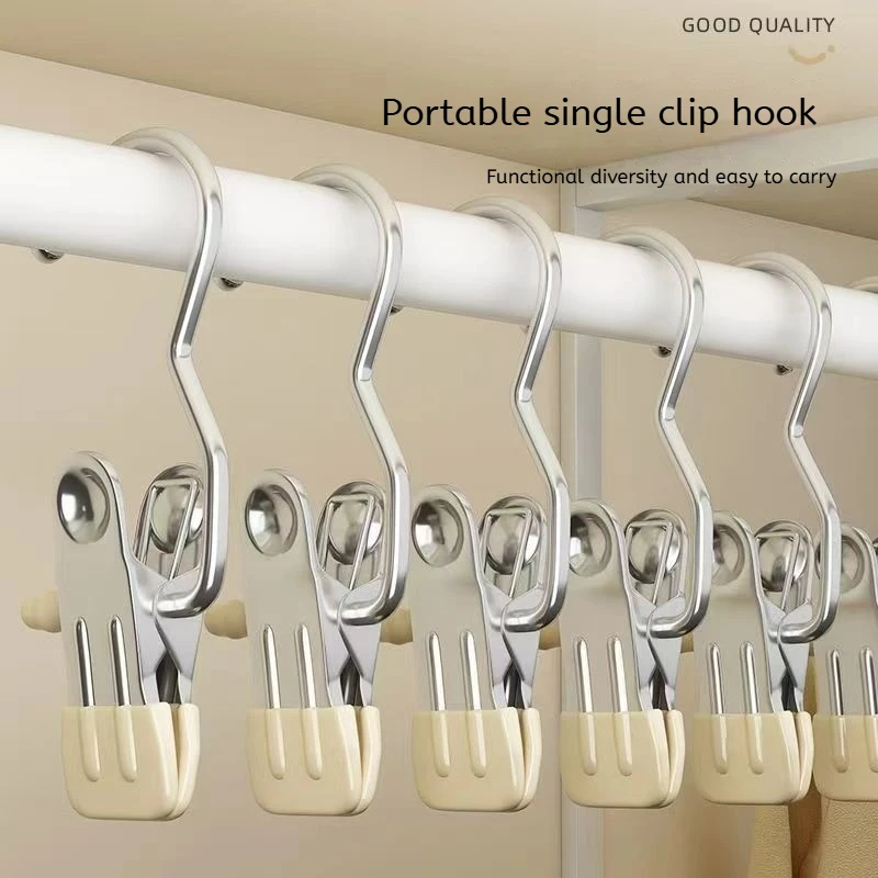 5 Pcs Portable Metal Hook Clip Multifunctional Clothespins Hat Storage Organizer Clip Boot Shoe Pant Wardrobe Cap Organizer 4