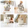 360° Rotating Makeup Brush Holder Large Capacity Cosmet Storag Box Makeup Organiser Lipsticks Container Vanity Organizer Bucket 4