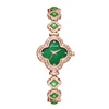 Luxury Woman Wristwatch Steel Green Rhinestone Waterproof Quartz Hand Clock Gift for Her Pointer Ladies Bracelet Watch Diamond 2