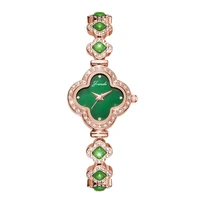 Luxury Woman Wristwatch Steel Green Rhinestone Waterproof Quartz Hand Clock Gift for Her Pointer Ladies Bracelet Watch Diamond 2