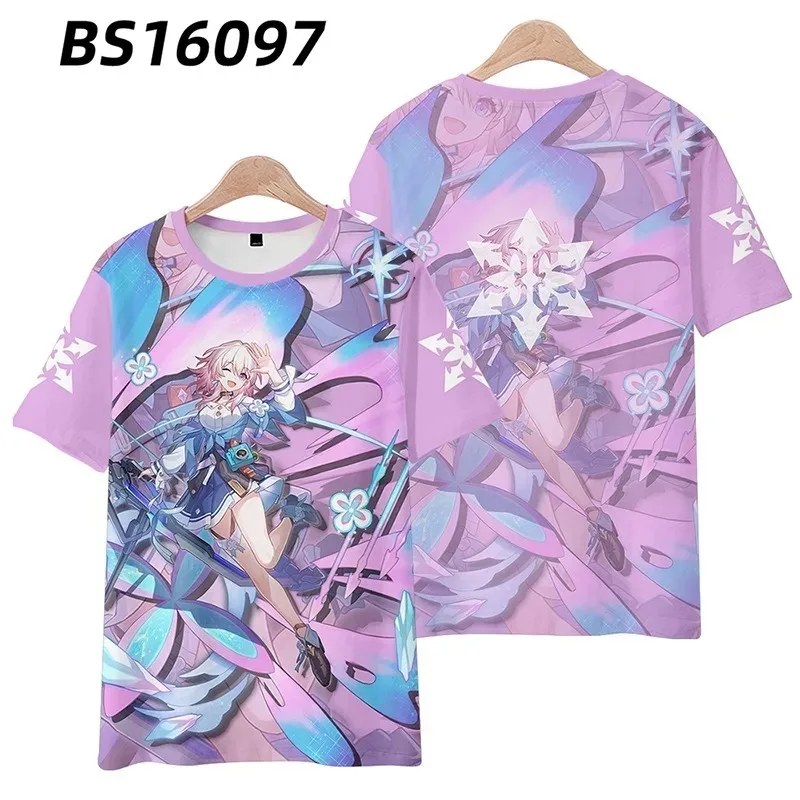 Anime Honkai: Star Rail Seele 3D Print T Shirt Women Men Summer O-neck Short Sleeve Funny Tshirt Graphic Tees Streetwear Cosplay