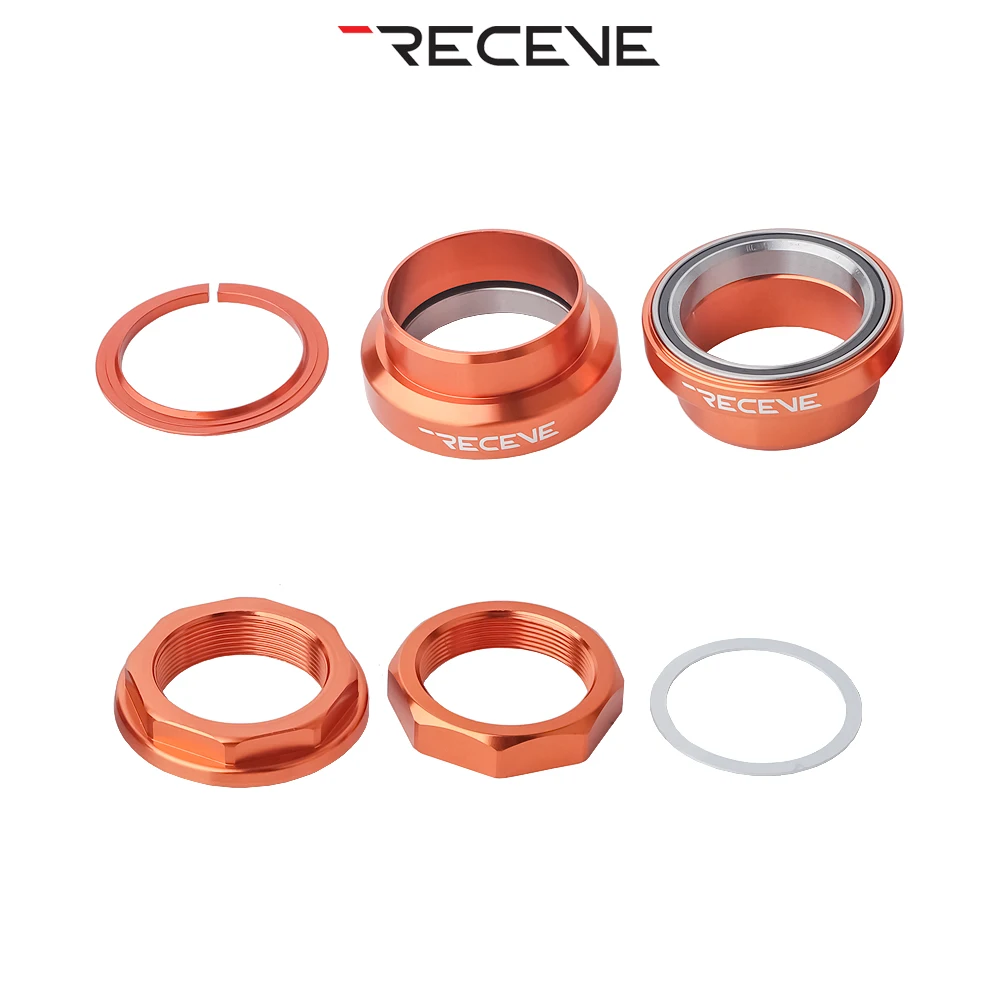 RECEVE Folding Bike Headset 34mm Bmx Headset 1 1/8  Bicycle Steering Box Cycling Head Set Bearing Aluminum Alloy Steering Column