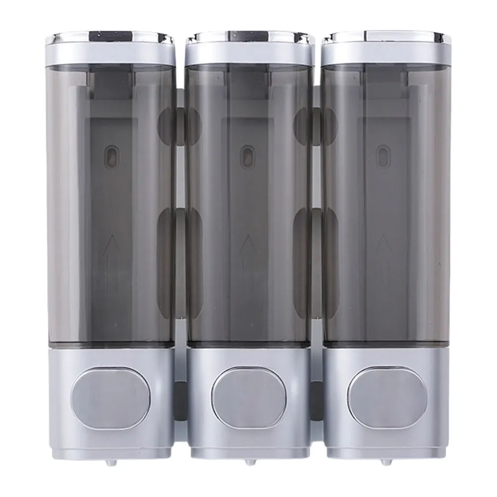 Shampoo and Conditioner Dispenser 3 Chamber Shower Soap Dispenser No Drill Shampoo Dispenser for Shower for Bathroom Hotel 6
