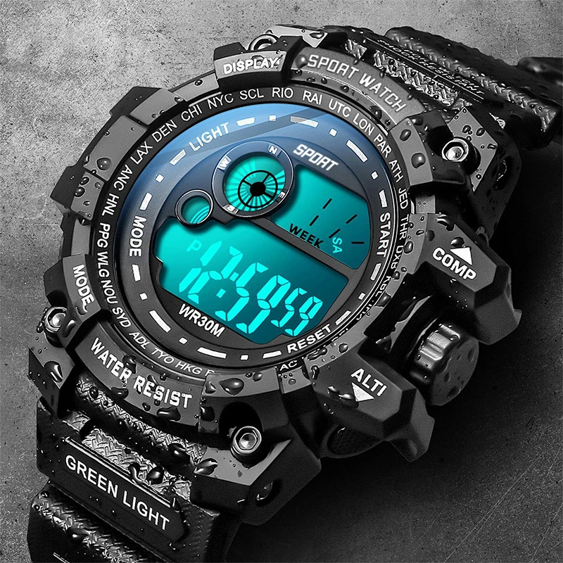New Men LED Digital Watches Luminous Fashion Sport Waterproof Watches For Man Date Army Military Clock Relogio Masculino - 2