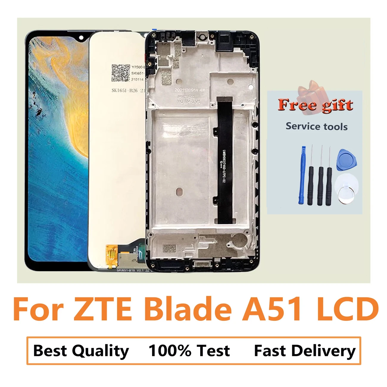 Original LCD Display For ZTE Blade A51 (2021) With Frame Touch