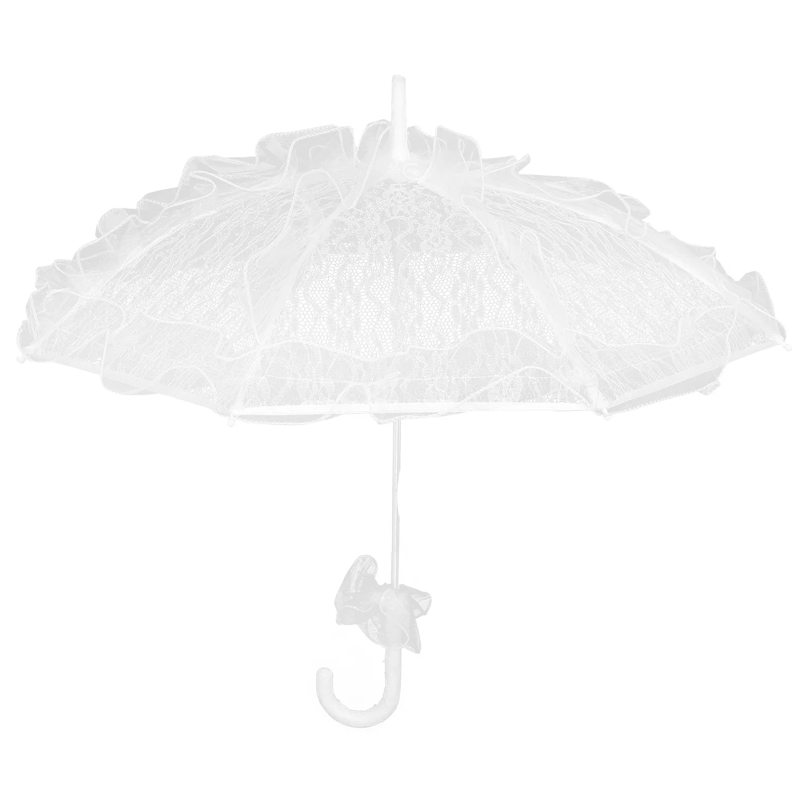 

Stylish Western Style White Umbrella For Girls Lace Fleur Parasol Decoration Wedding Bride White Umbrella For Girls - Size