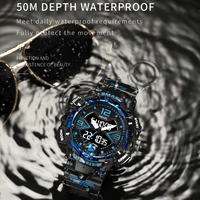 SMAEL Sport  Watches Dual Time Display 50 Waterproof Swimming 8076 Digital Watches LED Wristwatch for Men Watches Electronics 2