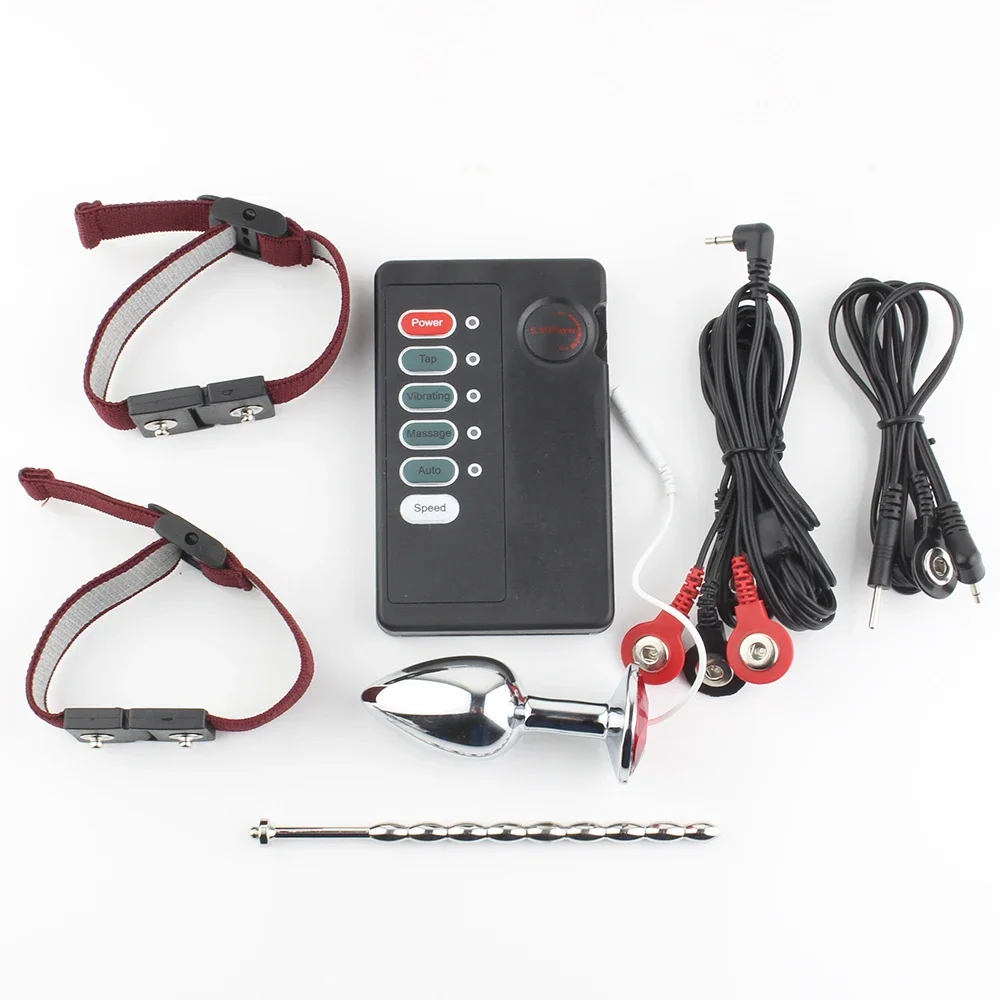 Electro Penis Stimulator Ring Anal Vibrators Sex Toys For Men Electric Shock Medical Themed Urethral Plug