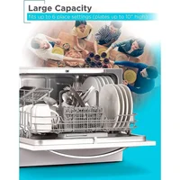 QWBLACK DECKER BCD6W Compact Countertop Dishwasher,6 Place Settings,White 2