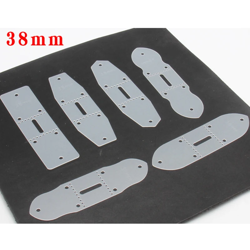 6Pcs/Set Leather Belt Buckle PVC Templates Connection Head Punching Stencil For DIY Leather Craft Belt Tail Mould Tools leather tools leather craft tool kit leather craft tools leather craft tool leather craft template
