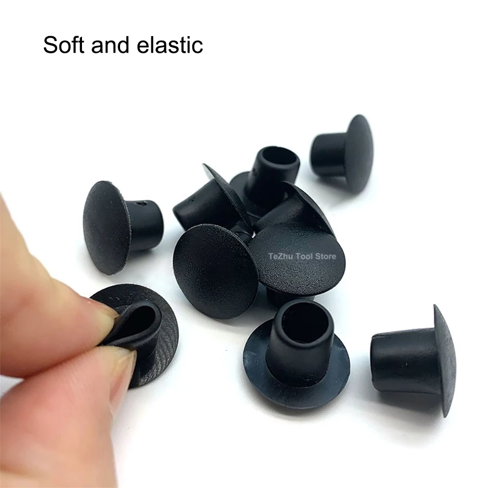 Rubber Plugs 9mm 10mm 11mm PVC Rubber Plug Hole Stopper Black&White Hollow Round Seal T Type Dustproof Plugs