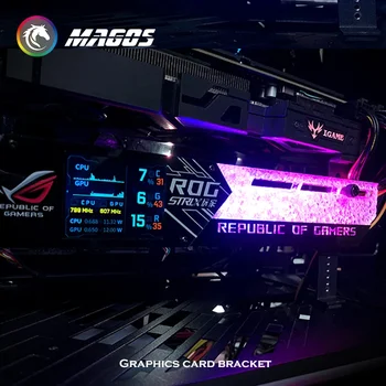 RGB VGA 거치대 3090/4090 GPU 브래킷, 2.2 인치 IPS LCD 디스플레이, 온도 감지, ROG 비디오 카드 지지대, PC 게임용 AURA SYNC