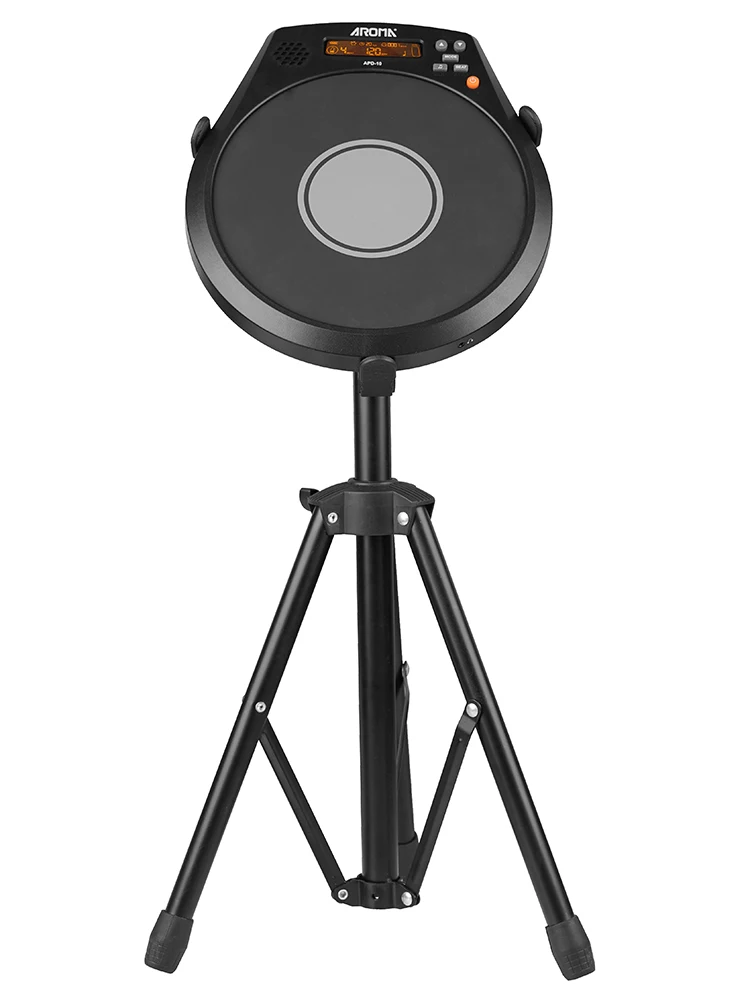AROMA 8 Inch Rechargeable Multifunction Electronic Dumb Drum Pad with Speed Detection 3 IN 1 Digital Metronome Practice Drum
