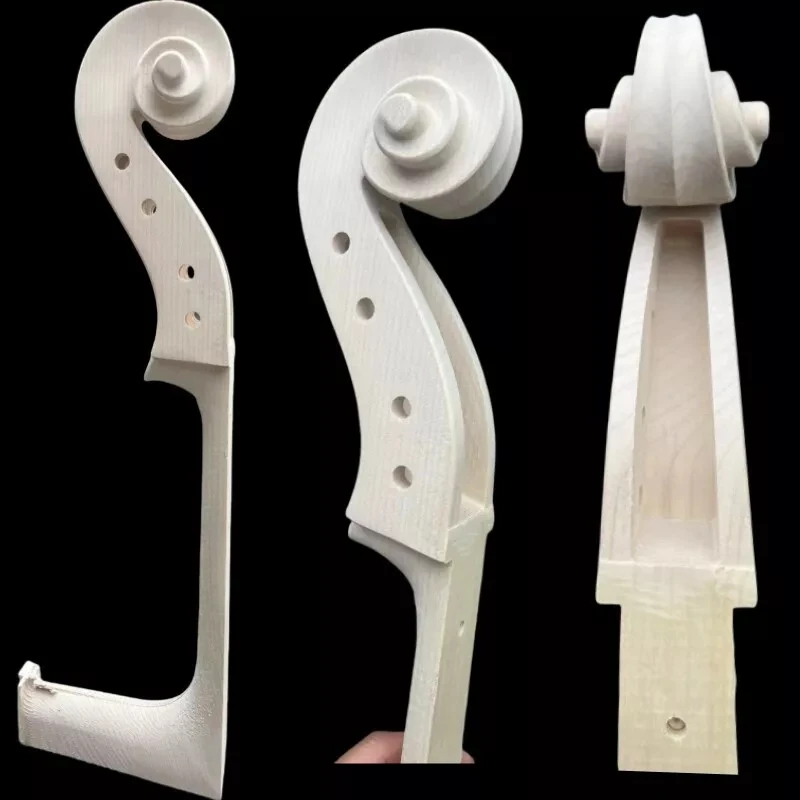 Violin Neck Head Unfinished Cello Neck 4/4 3/4 1/2 1/4 head Scroll Maple Full size Unvarnished DIY Cello parts