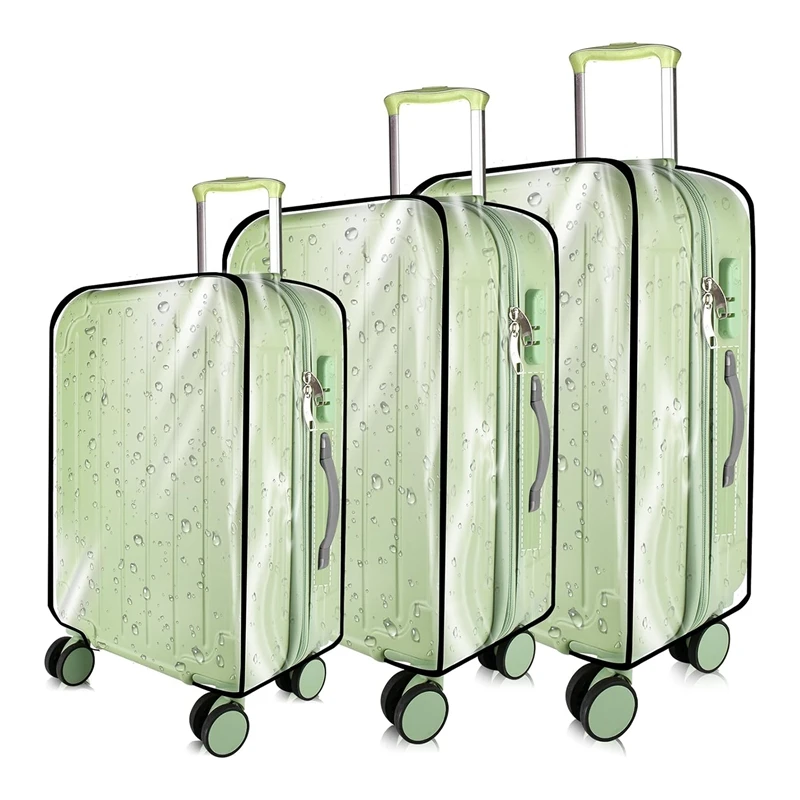

3 Pieces Clear Thicken PVC Luggage Cover Protector 20/24/28Inch For Suitcase Waterproof Dustproof