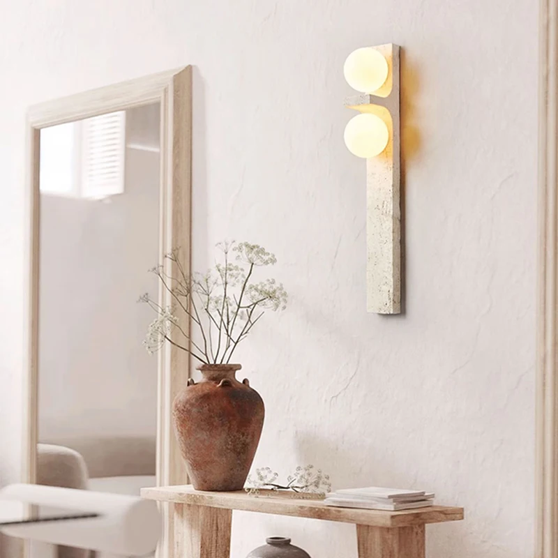 Japan Style LED Decor Wall Lamp Creative Fashion Stone Glass Home Light Bar Bedroom Foyer Lighting Fixtures
