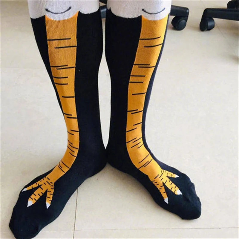 Funny Chicken Paw Stocking Over-knee Pressure Thin Leg Long Stockings Women Girls Spring Autumn Winter Middle High Calf Socks