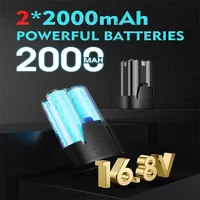 Clé à cliquet électrique sans fil à angle droit Bromose 450 tr/min, 3/8 pouce, pour démontage d'écrous, outil d'entretien automobile avec 2 batteries 5