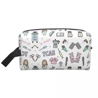 Doctor Nurse Large Cosmetic Bags Enfermera En Apuros Makeup Bag Accessories for Woman Makeup Pouch for Purse Water Resistant 1