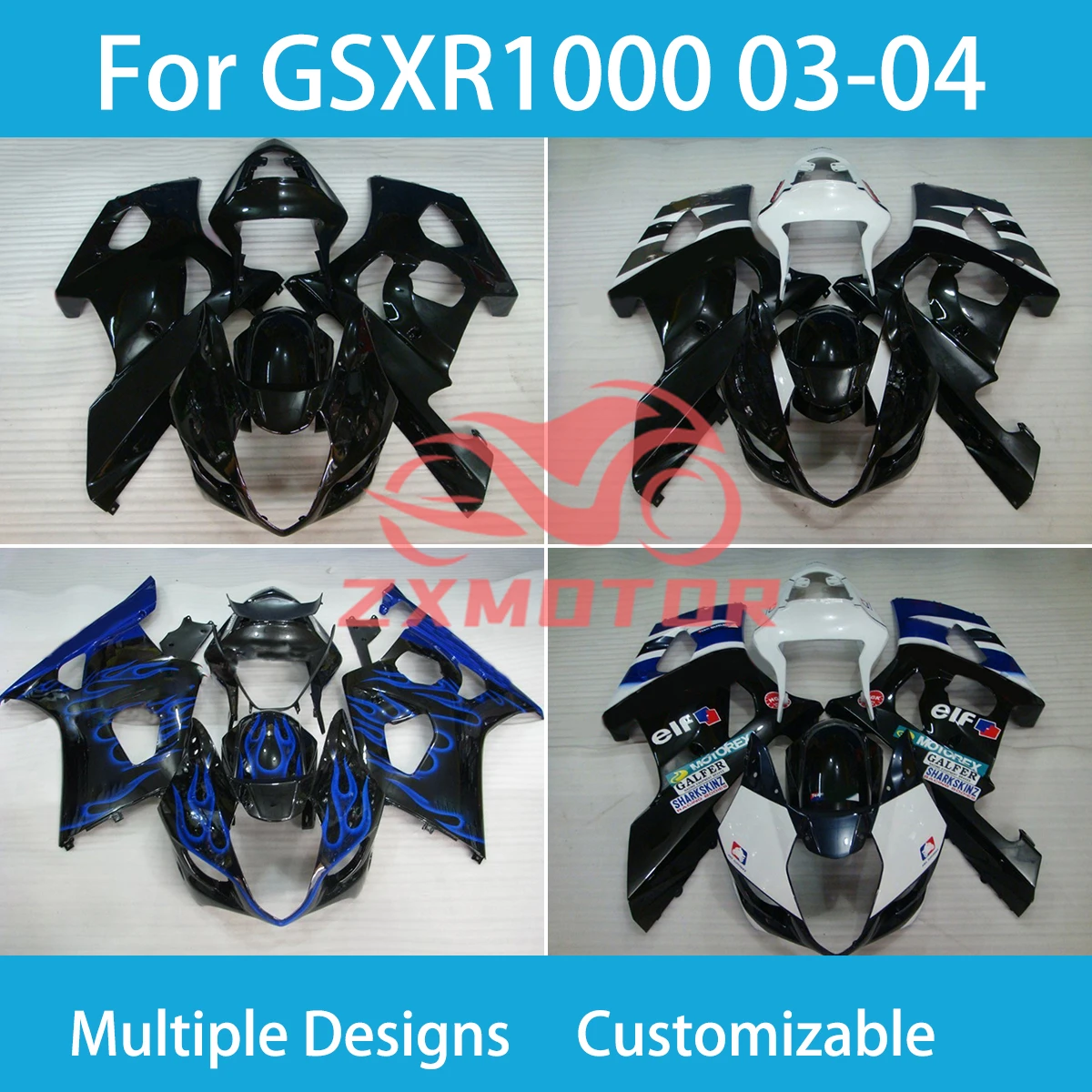 

GSXR 1000 2003 2004 Full Fairing Kit for SUZUKI K3 GSXR1000 03 04 Customizable Motorcycle Accessories Shell Fairings