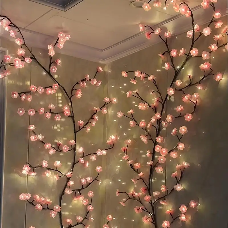 E5 Cherry Blossom LED Lights 96LEDs 8 Modes USB Powered DIY Home Decor Lamp Party Wedding Christmas Festival Home Festive Decor