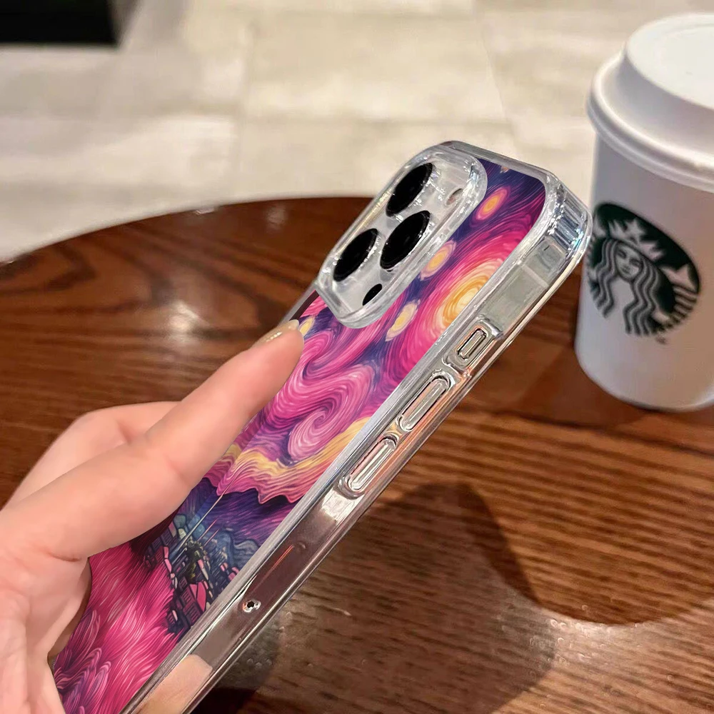 Van Gogh Starry Night Magnetic Clear Phone Case - Artistry in Protection