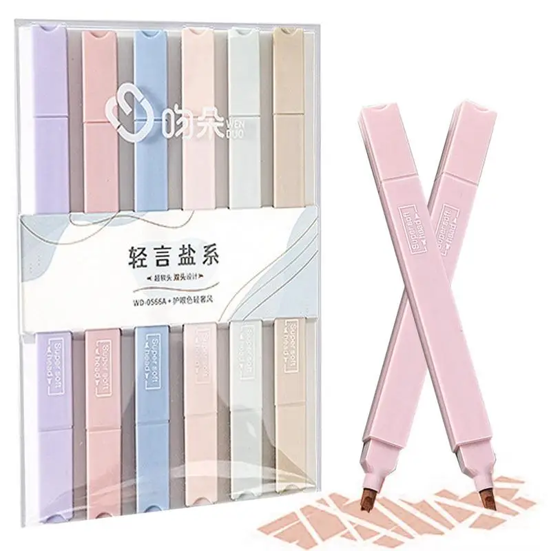 Pastel Highlighter Double End Bible Highlighters And Pens No Bleed 6 Pcs Soft Tip Aesthetic Highlighters For Journal & Notes