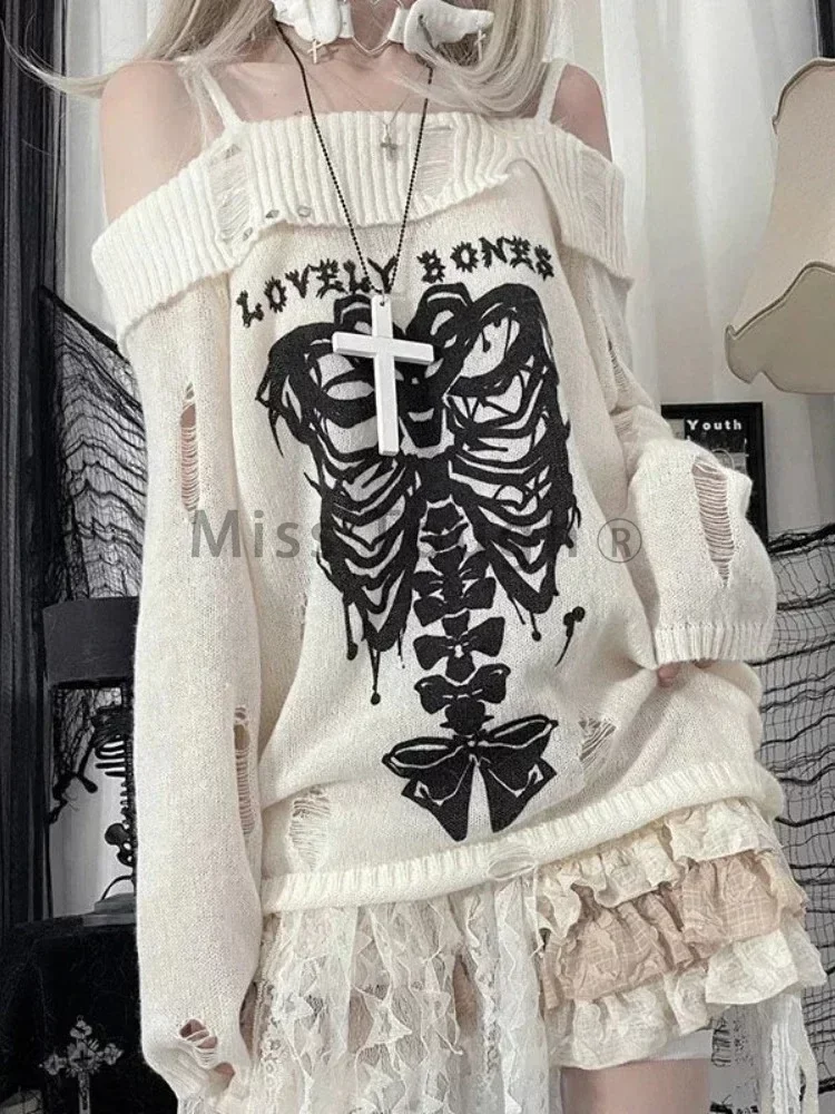 トップス Y2K archive beige Skull Waffle Sleeve Vintage Y2K Southpole Skull Waffle Long Sleeve Shirt Size