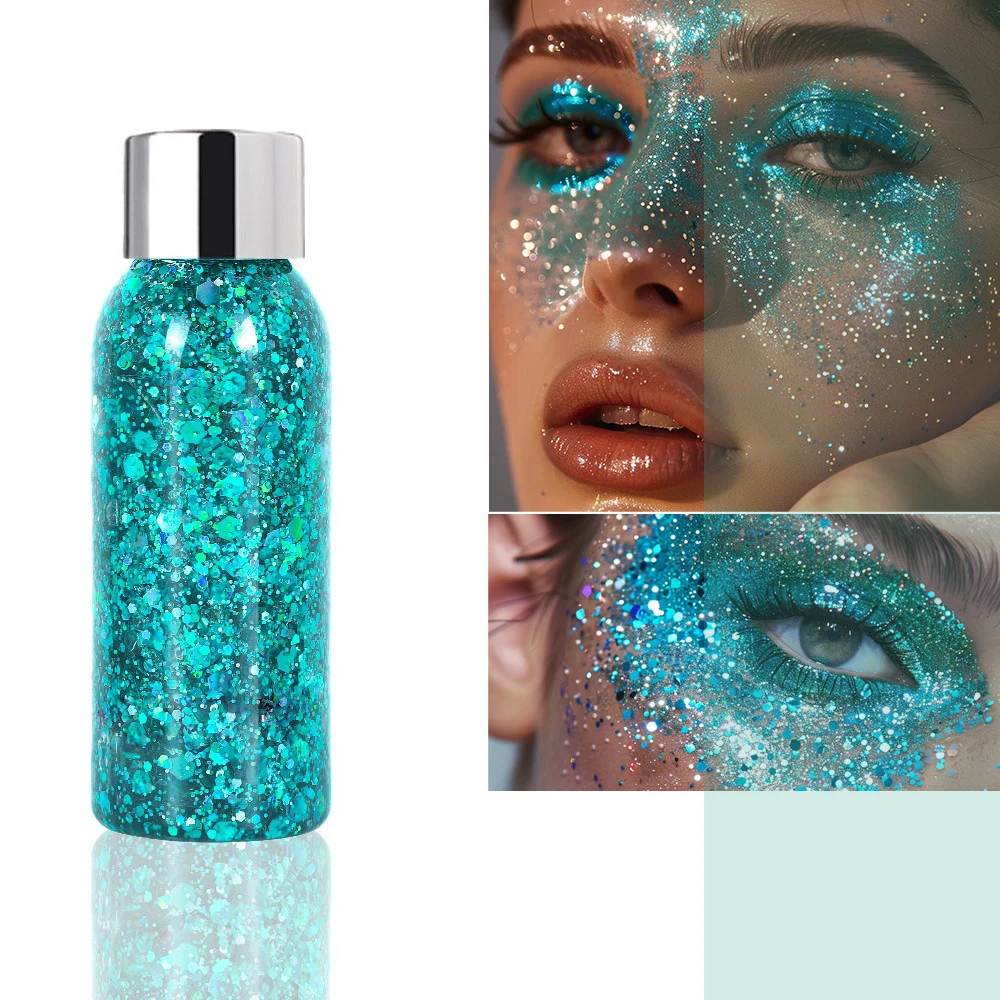 3pcs Body Glitter Gel Face Glitter Makeup Party Festival Glitter Gel Eye Eyeshadow Hair Glitter Gel for Bar Makeup 3