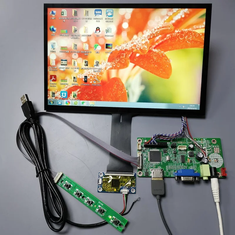 10.1인치 IPS 터치 모니터 모듈 키트, HDVGAwindow, Raspberry Pi, 안드로이드, HarmonyOS 및 기타 USB10 터치