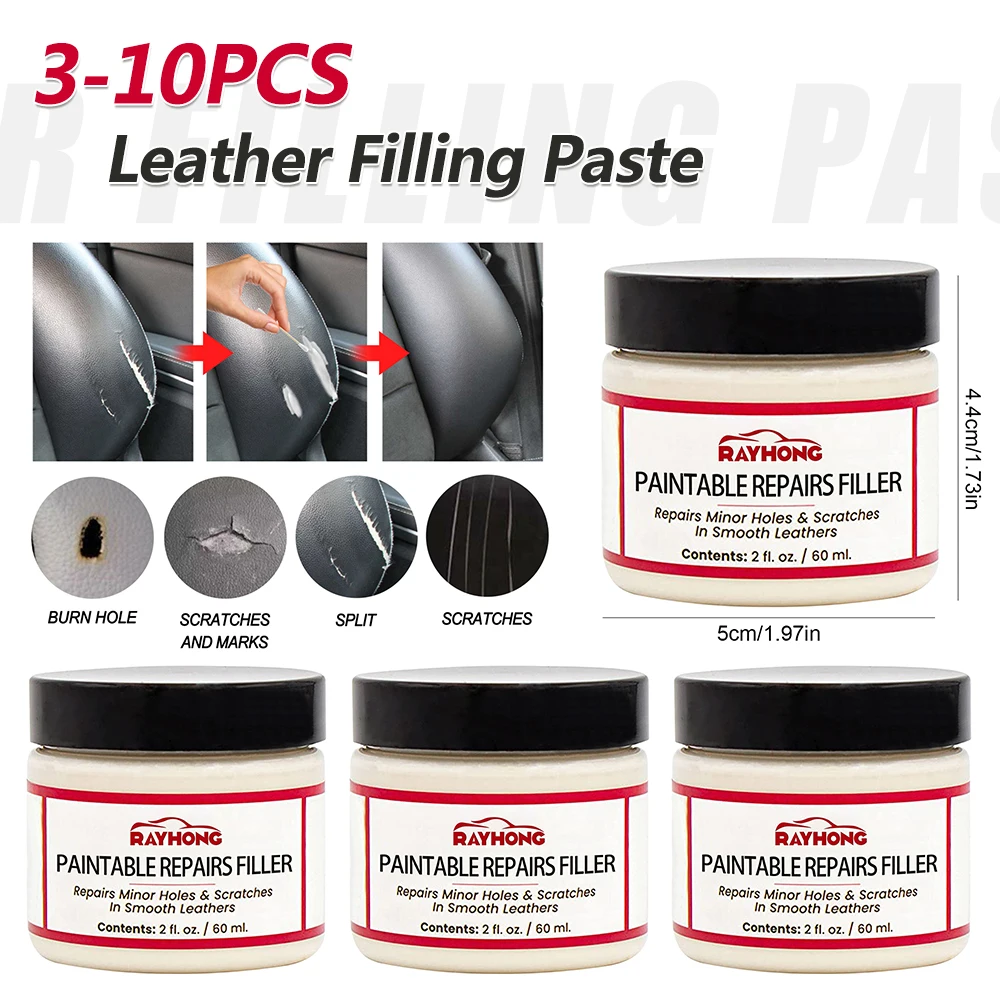 10PCS 60ml Leather Filling Paste Compound Leather Restoration Cream Car Conditioner Cleaner Car Repair Scratches Cracks