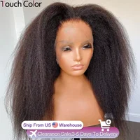 Perruques en cheveux humains Kinky Straight 13x4 Lace Front pour femmes, perruque brésilienne Yaki Straight HD transparente avec closure 4x4 pour femmes 1