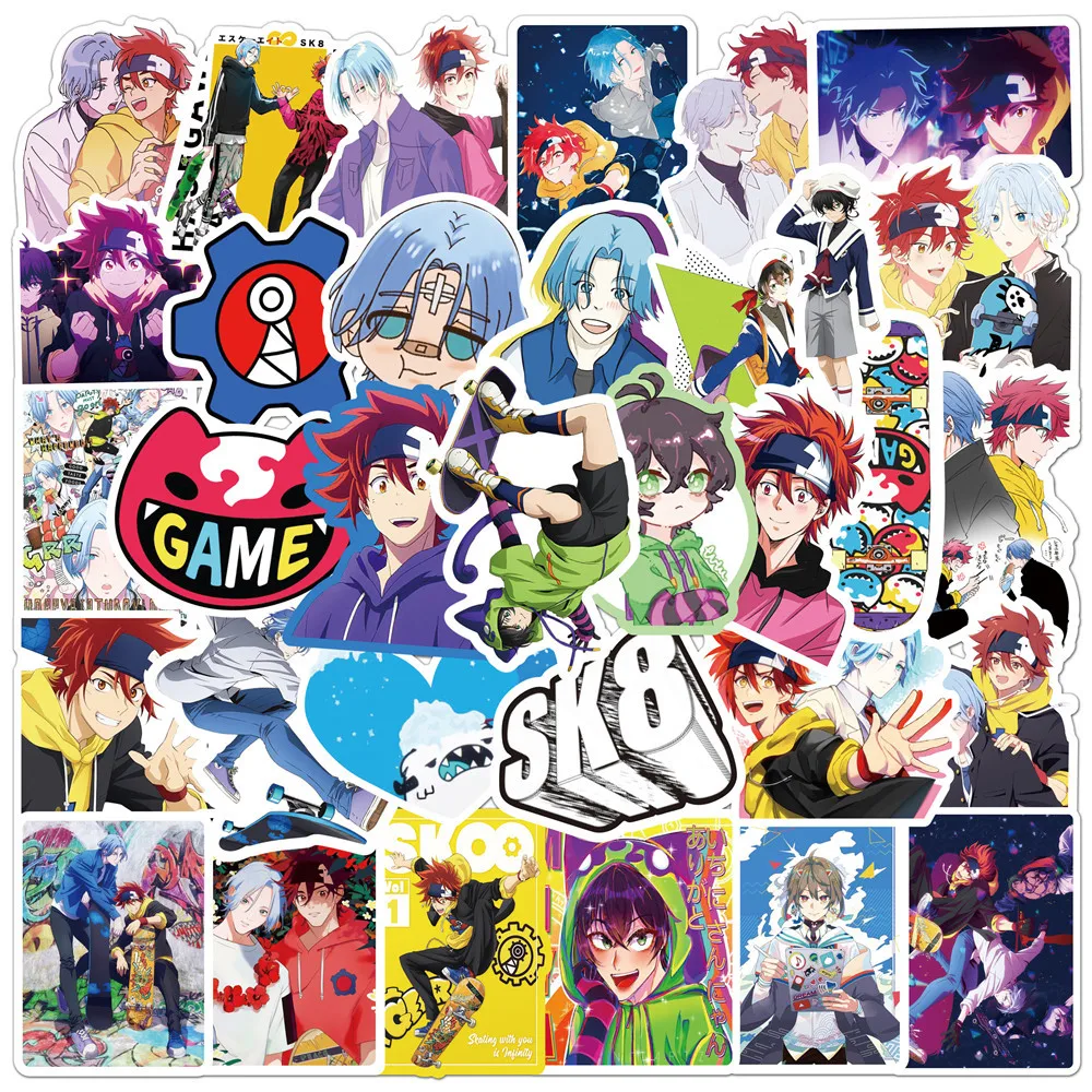 

50pcs SK∞ series graffiti stickers suitable for helmets desktop wall decoration DIY sticker pack wholesale