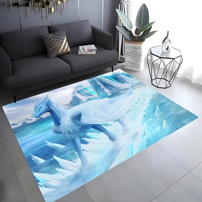 Dragon print carpet living room bedroom housewares garden lawn mat baby mat bathroom kitchen non-slip birthday present