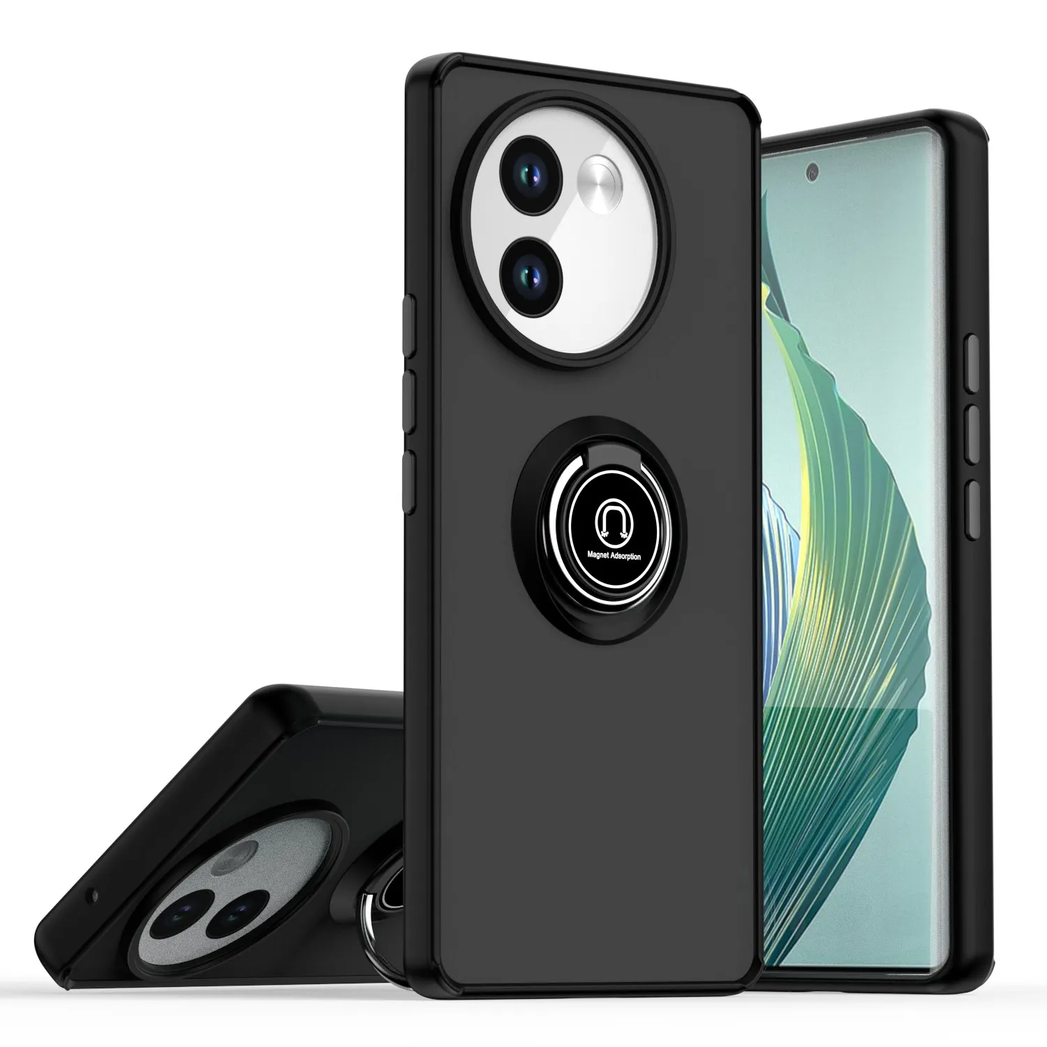 Armor Matte Case with Ring Magnetic Holder Stand - Shockproof and Stylish Protective Cover
