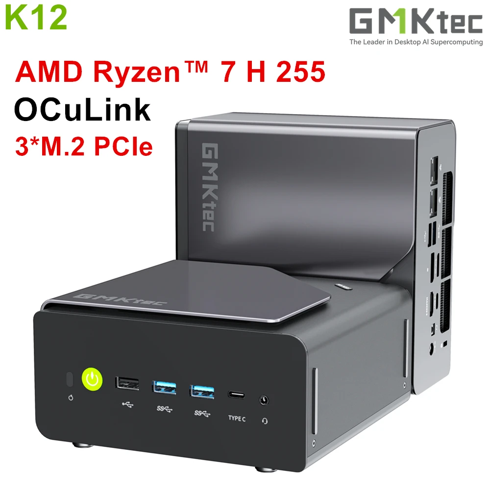 GMKtec NucBox K12 ゲーミングミニPC AMD Ryzen 7 H 255 OCuLink USB4