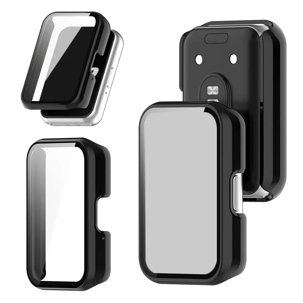 

Tempered Glass Case For Samsung Galaxy Fit 3 Samrt Watch Strap Full Coverage Bumper Protective Cover Screen Protector Fit3 N2P1