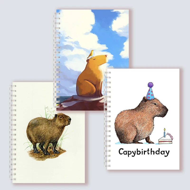 Capybara-cuaderno de notas A5 con anillas en espiral, dibujo de tinta ...